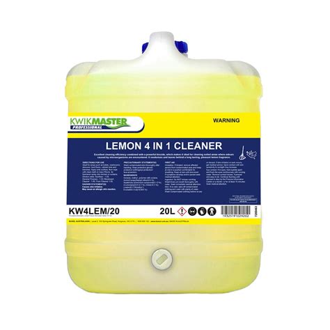 Kwikmaster Professional 4 In 1 Cleaner Lemon 20l Medshop Australia