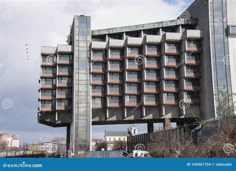 Brutalist Architecture, Vacant Hotel Forum in Krakow, Poland Editorial ...