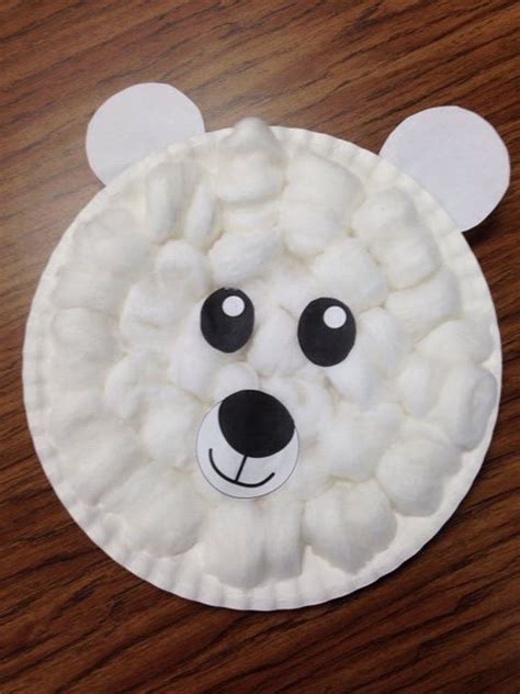 Glue Cotton Balls On A Paper Plate To Make A Polar Bear Polar Bear