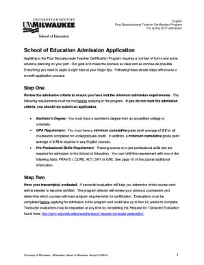 Fillable Online Webdocs Bato Uwm School Of Education Admission