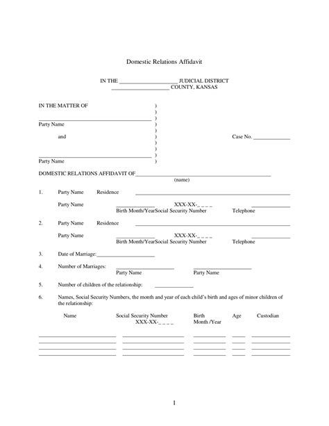 Kansas Domestic Relations Affidavit Fill Out Sign Online And