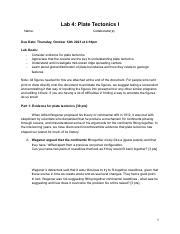 Understanding Plate Tectonics Lab Exploration Course Hero