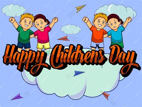 Premium Vector Happy International Childrens Day Vector Illustration