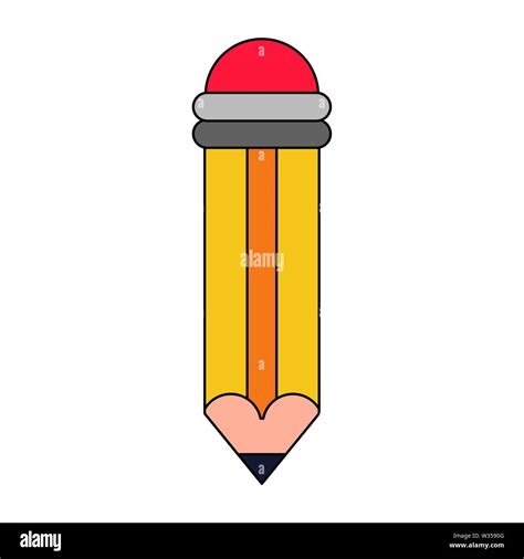 Study School Wooden Pencil Cartoon Stock Vector Image Art Alamy