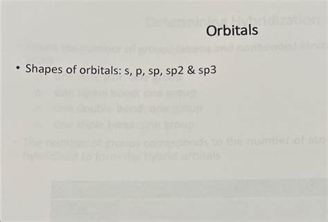 Solved - Shapes of orbitals: s,p,sp,sp2 \& sp3Practice | Chegg.com