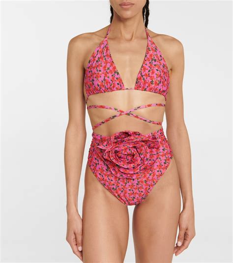 High Rise Floral Bikini Bottoms In Pink Magda Butrym Mytheresa