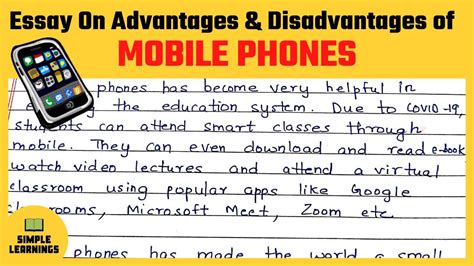 Mobile Phones Advantages And Disadvantages Essay Writing In English 400 Words Youtube