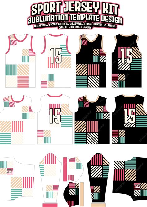 Premium Vector | Multicolor stripes jersey design sportswear layout ...