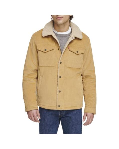 Levis Corduroy Sherpa Trucker Jacket In Natural For Men Lyst