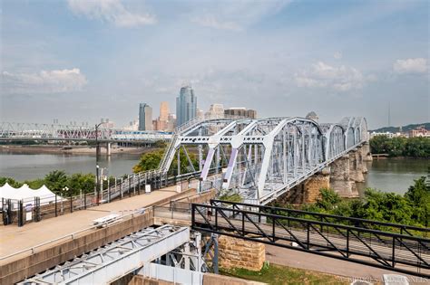 The Faded Purple People Bridge Over The Ohio River Between