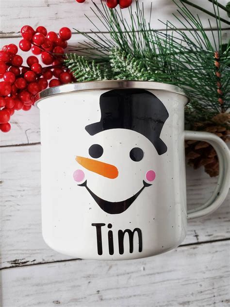 Snowman Mug Personalized Snowman Cup Holiday Coffee Mug | Etsy