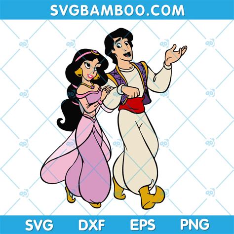 Disney Jasmine and Aladdin SVG