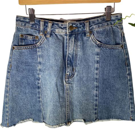 Insight Womens Size 28 A Line Denim Mini Skirt Blue S