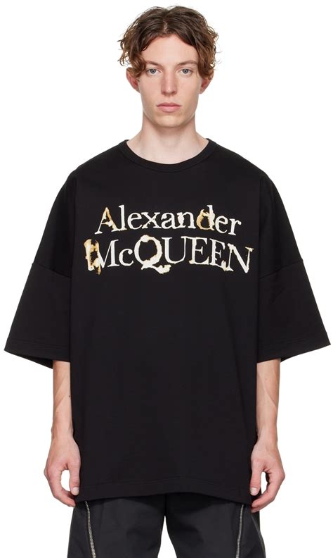 Alexander Mcqueen Black Logo T Shirt Alexander Mcqueen