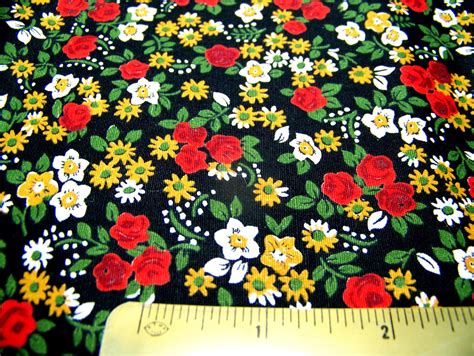 Vintage Floral Stripe Cotton Fabric