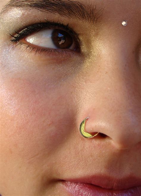 Tribal Septum Piercing Septum Solid Gold Septum Ring 14k Etsy