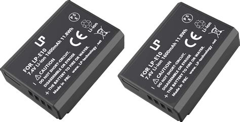 Lp Lp E10 Replacement Battery2 Pack 1600ma Compatible With Canon Eos Rebel T3 T5