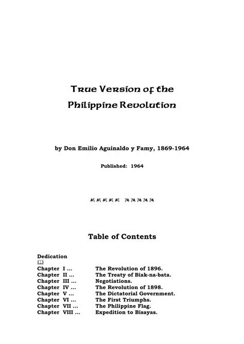 PDF True Version Of The Philippine Revolution Version Of The