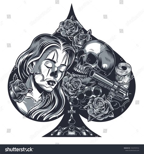 Heart Shaped Vintage Chicano Tattoo Concept Stock Vector Royalty Free 1535707412 Shutterstock