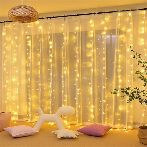 Rosnek Led Curtain Lights X Ft Leds Fairy Lights Modes Timer