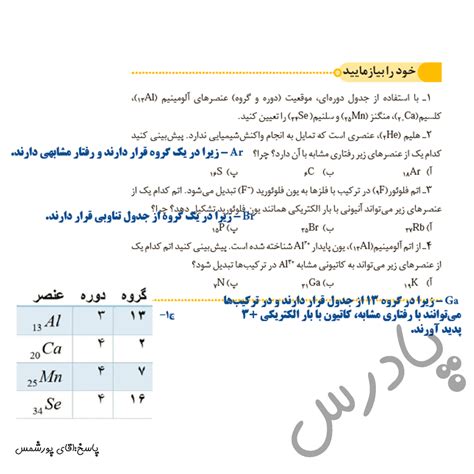 ادامه حل تمرینهای دوره ایسوال3تا6 فصل اول شیمی دهم