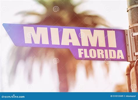 Miami Florida Street Sign Stock Image Image Of Warm 51013349