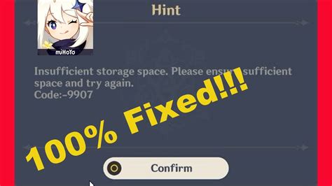 Fix Genshin Impact Insufficient Storage Space Please Ensure Sufficient