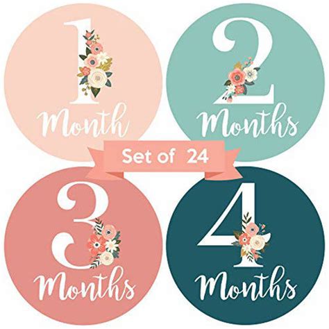 Getuscart Baby Monthly Stickers Floral Baby Milestone Stickers