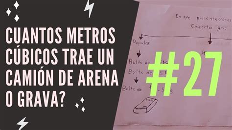 Cuantos Metros C Bicos Trae Un Cami N De Arena O Grava Criterios