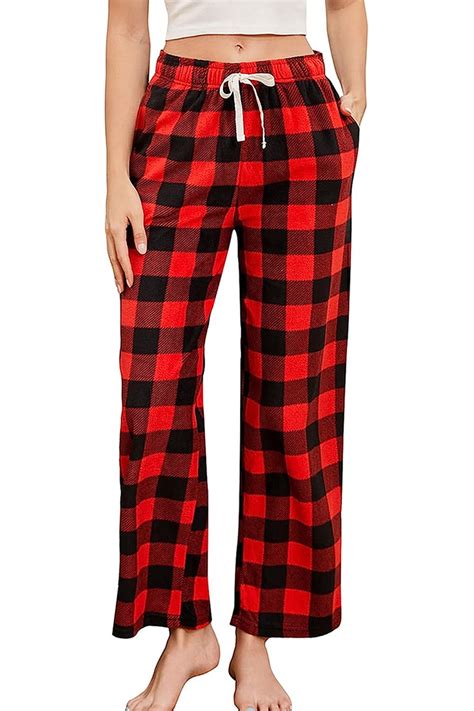 U2skiin Women Fleece Pajama Pants Comfy Plaid Pj Bottoms For Women