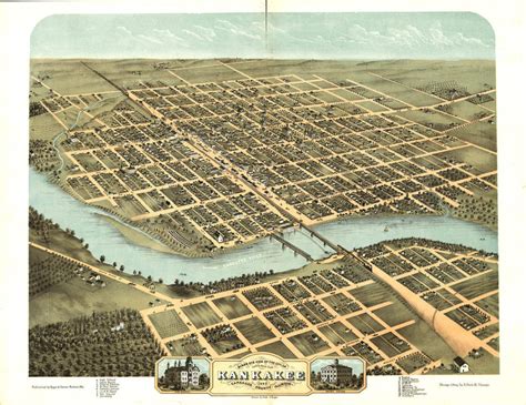 Historic Map - Kankakee, IL - 1869 | World Maps Online