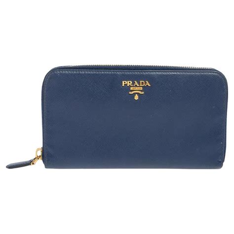 Prada Navy Blue Saffiano Leather Zip Around Wallet At 1stDibs Prada