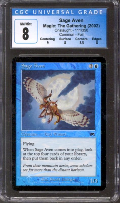 Magic The Gathering Onslaught Foil Sage Aven Cgc Near Mint Nm