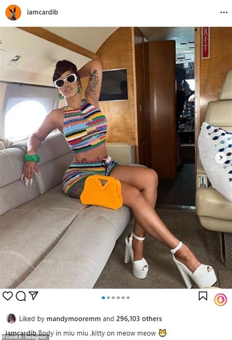 Cardi B Flashes Her Taut Abs In A Colorful Crop Top And Short Set As