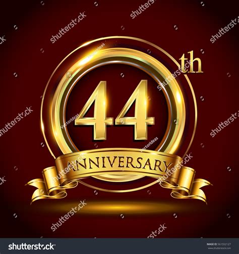 44th Golden Anniversary Logo Forty Four Stock Vector Royalty Free