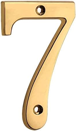 Hasware Inch Brass Modern Curvy House Number Polished Brass Finish