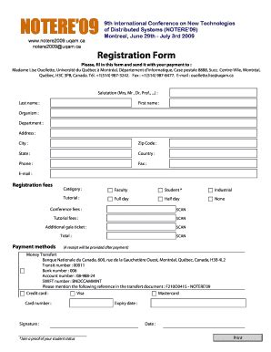 Fillable Online PDF Form Notere 2009 UQAM Fax Email Print PdfFiller