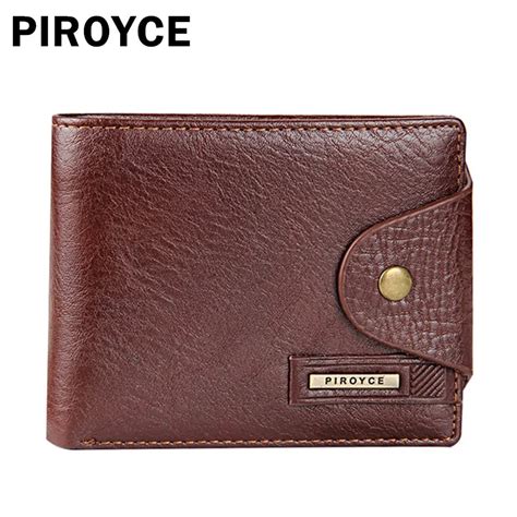 Piroyce Genuine Leather Men Wallet Women Luxury Brand New Famous Coins