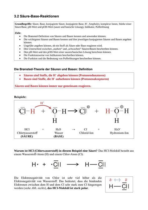 Solution Grundlagen S Ure Base Reaktionen Studypool