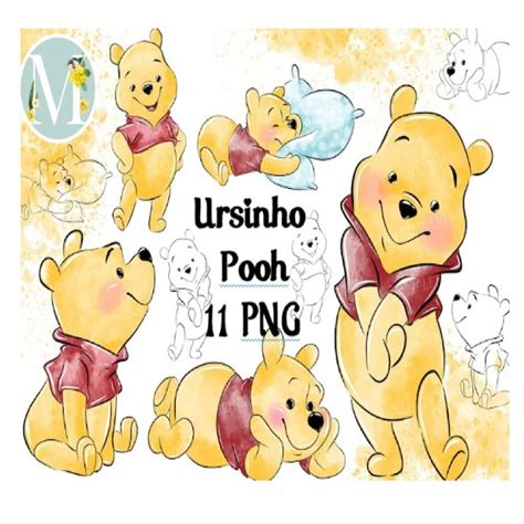 Kit Digital Ursinho Pooh Aquarela A05 Elo7 Produtos Especiais