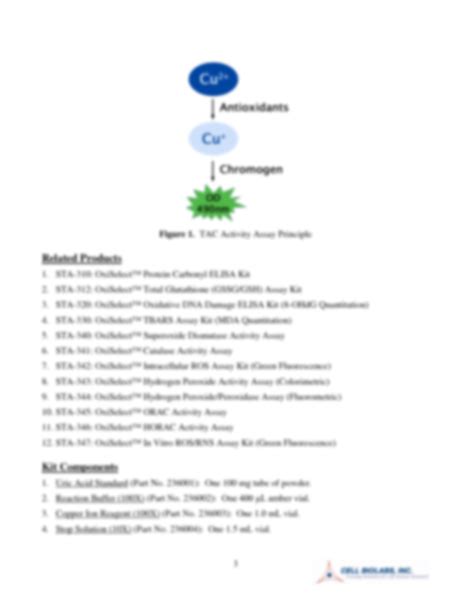 SOLUTION Sta 360 Total Antioxidant Capacity Assay Kit Studypool