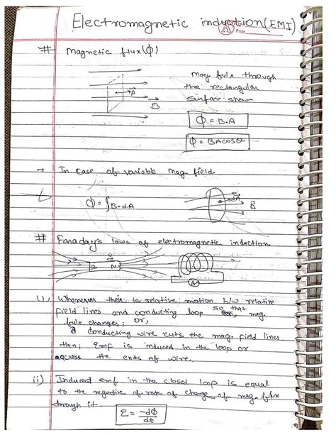 SOLUTION Complete Electromagnetic Induction Class 12 Handwritten Notes