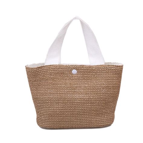 Sac d été bohème à la main tissage Sac de plage paille