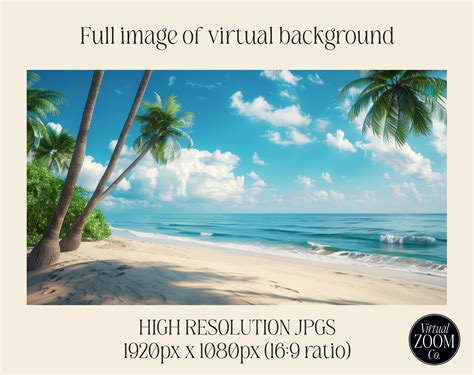 Zoom Background, Beach Zoom Background, Virtual Background, Zoom ...