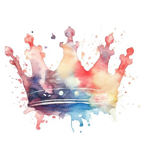 Premium AI Image | A watercolor crown with the word king on it.