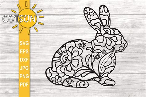 Bunny Svg Zentangle Bunny Svg Easter Design For Crafters