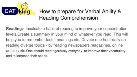 PPT Verbal Ability And Reading Comprehension PowerPoint Presentation