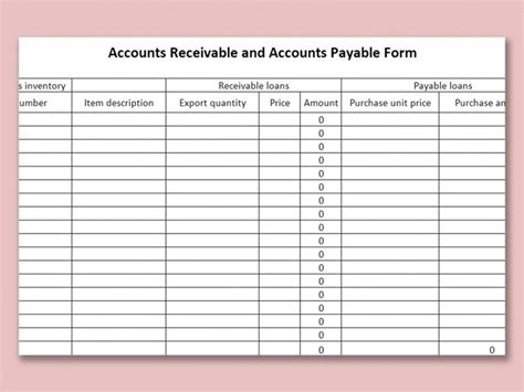 Accounts Receivable Template Google Sheets - Printable Word Searches