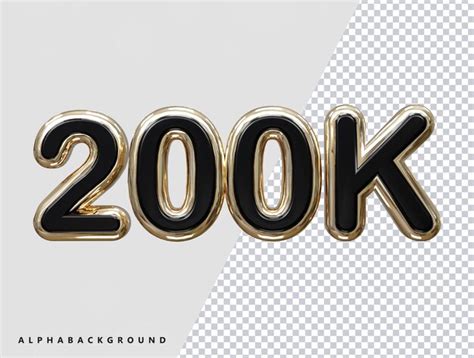 Premium PSD 200k Text Effect 3d Rendering Illustration Element