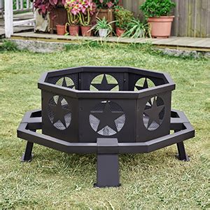 Amazon PaPaJet 35 Inch Outdoor Fire Pits Octagonal Wood Burning